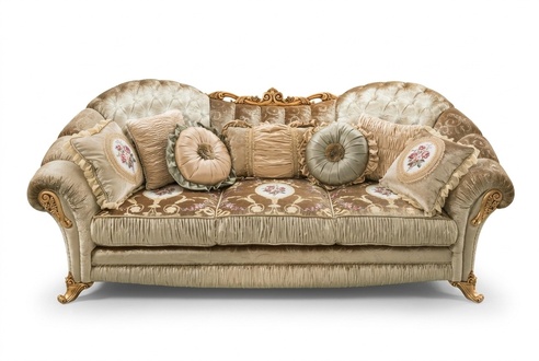 Barock Rokoko 3 Sitzer Couch Textil Sofa Couchen Luxus Design Italienische Möbel