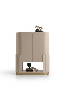 Barschrank Schrank Holzschrank Holz Bar Beige Getränke Wohnzimmer
