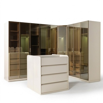Begehbarer Kleiderschrank Eckschrank Module mit Insel modern Schlafzimmer