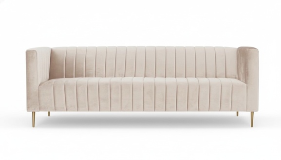 Beige Dreisitzer Sofa Stoff Polster Wohnzimmer Design Couchen Sofas Neu Modern