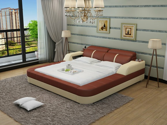 Wasserbett Hotel Doppel Bett Betten Komplett Lederbett Polsterbett Wasser LB8823
