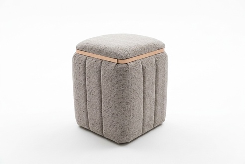 Beiger Holz Sitzhocker im eleganten Stil mit Stauraum