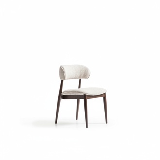 Beiger Holz-Textil Stuhl im eleganten Design