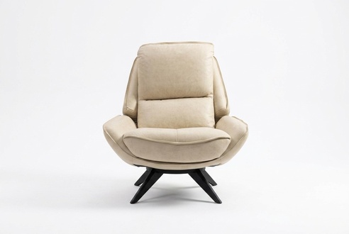 Beiger Ledersessel Wohnzimmer Clubsessel Designe Einsitzer Edle Möbel