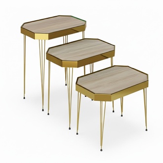 Beistelltisch Holz Beige Modern Elegant