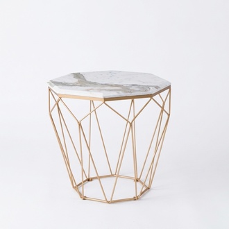 Beistelltisch Wohnzimmer Möbel Material Metall weiß Design Modern Tisch