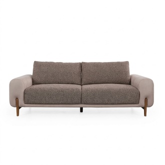 Bequem Grau Dreisitzer Sofa Stilvoll Wohnzimmer Textil 3-Sitzer Sofa Neu