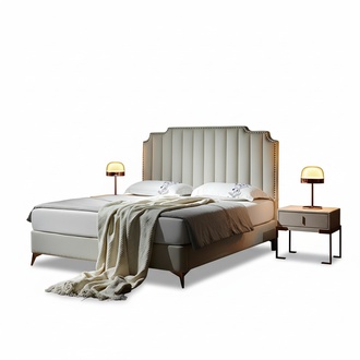 Bett 180x200cm Leder Schlafzimmer Möbel Luxus Moderne Betten Hotel Möbel Neu