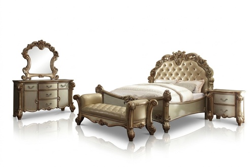 Bett 2x Nachttisch 3tlg. Klassisches Schlafzimmer Set Luxus Barock Rokoko Betten