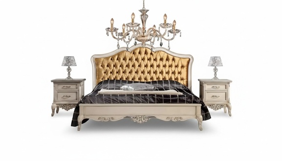 Bett 2x Nachttisch 3tlg. Schlafzimmer Set Designer Luxus Betten Komplett