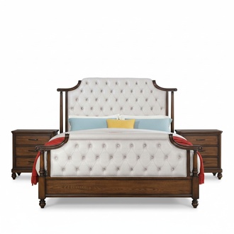 Bett 2x Nachttisch 3tlg. Schlafzimmer Set Betten neu Luxus Chesterfield