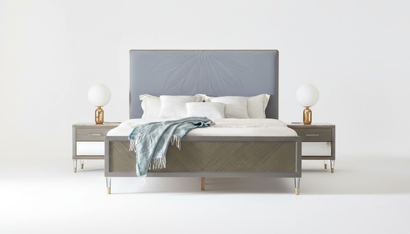 Bett 2x Nachttisch 3 tlg. Schlafzimmer Set Design Modern Luxus Betten Gruppe Neu