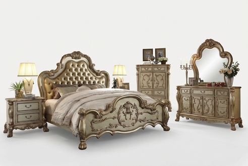 Bett 2x Nachttisch 3 tlg. Schlafzimmer Set Designer Luxus Betten Chesterfield