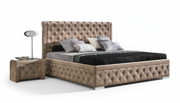 Bett 2x Nachttisch 3 tlg. Schlafzimmer Set Design Möbel Modern Luxus Betten Neu