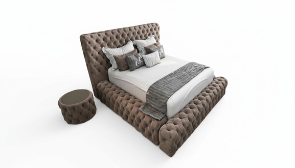 Bett 2x Nachttisch 3 tlg. Schlafzimmer Set Design Möbel Neu Modern Luxus Betten