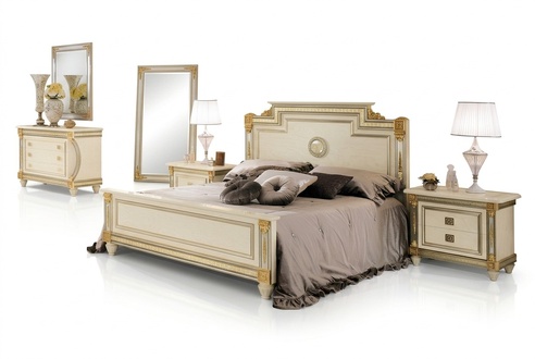 Bett 2x Nachttisch Design Schlafzimmer 3tlg. Klassischer Luxus Betten Set Möbel
