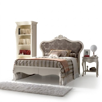 Bett 3tlg. Schlafzimmer Design Modern Luxus Nachttisch Bücherregal