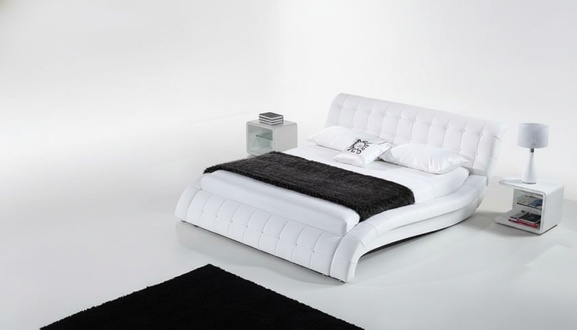 Bett Betten Polster Doppel Ehe Hotel Luxus Leder Moderne Designer Schlafzimmer