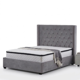 Bett Chesterfield Polsterbett Luxus Schlafzimmer Design Betten Textil Leder Neu