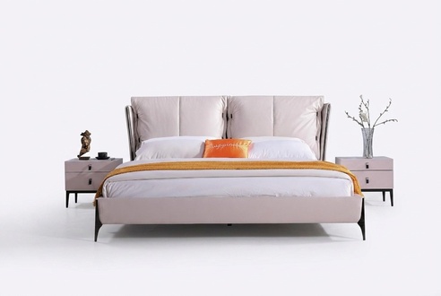 Bett Leder 2x Nachttisch 3 tlg Schlafzimmer Set Möbel Modern Luxus Betten Neu
