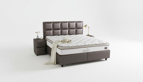 Bett Leder 2x Nachttisch 3 tlg. Schlafzimmer Set Möbel Modern Luxus Betten Neu
