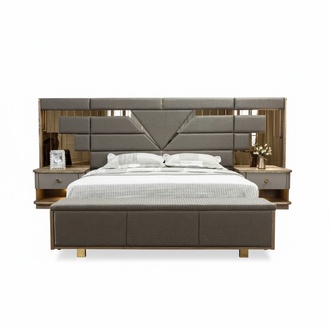 Bett Nachttisch 3 tlg. Schlafzimmer Set Design Modern Luxus Elegant Komplett