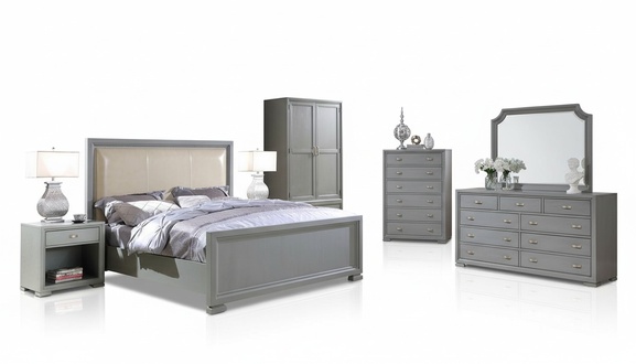 Bett Nachttisch Kommode 6 tlg. Schlafzimmer Set Design Moderne Luxus Möbel Neu