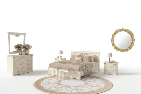 Bett Nachttisch Kommode 7 tlg. Schlafzimmer Set Design Luxus Schlafzimmer Massivholz