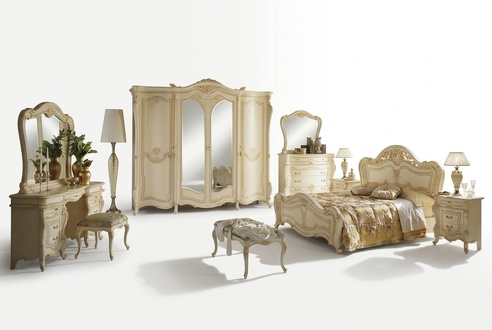 Bett Nachttisch Schlafzimmer Set Design Modern Luxus Betten Gruppe Holz 10 tlg.
