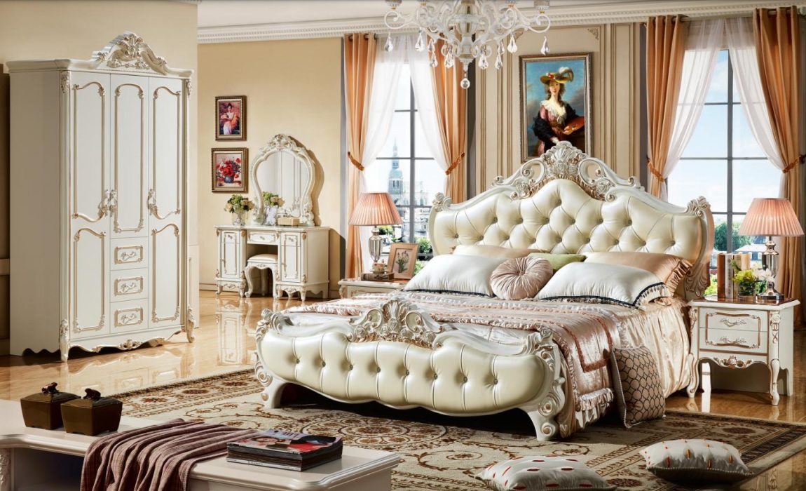 Königliches Schlafzimmer Bett 180x200 Betten Barock Chesterfield Möbel