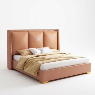Bett Orange Schlafzimmer Design Möbel Moderne Luxus Betten Bettgestell Samt