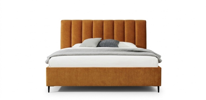 Bett Orange Schlafzimmer Polster Möbel Textil Moderner Stil Betten