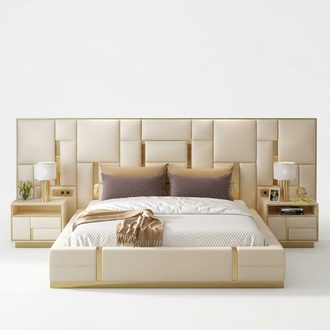 Bett Polster Design Luxus Holz Doppel Hotel Betten Ehe Schlaf Zimmer
