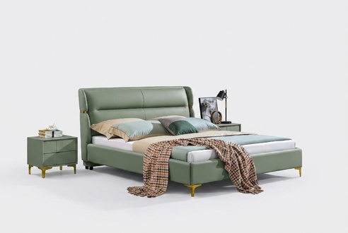 Bett Polster Design Luxus Doppel Hotel Betten Schlaf Zimmer Luxus Grün 180x200cm