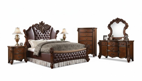Bett Polster Design Luxus Doppel Hotel Betten Schlaf Zimmer Leder Chesterfield