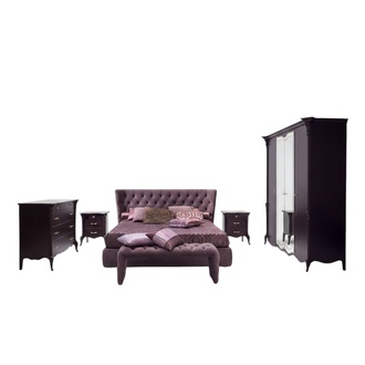 Bett Polster Design Luxus Doppel Hotel Betten Schlaf Zimmer Luxus Lila 180x200cm