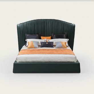Bett Polster Design Luxus Doppel Betten Beige 180x200 Schlaf Zimmer Leder Hotel