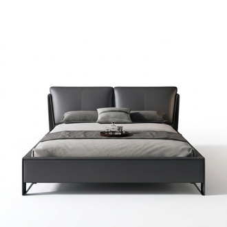 Bett Polster Design Luxus Doppel Hotel Betten Schlaf Zimmer Leder 180x200cm Neu