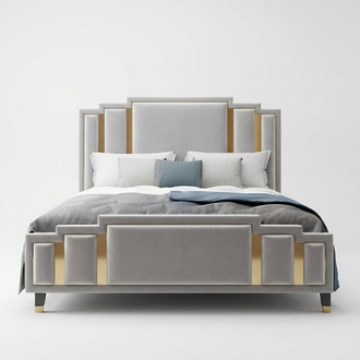 Bett Polster Design Luxus Metall Doppel Hotel Betten Ehe Schlaf Zimmer Textil