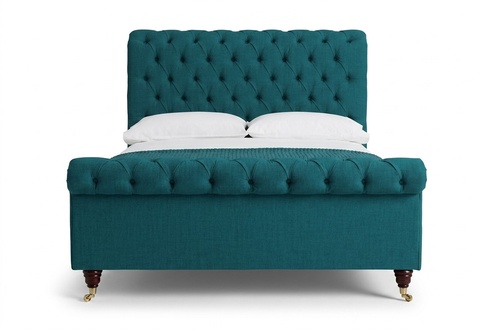 Bett Polster Design Luxus Doppel Hotel Betten Zimmer Chesterfield Grün
