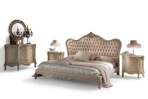 Bett Schlafzimmer Set Design Luxus 2x Nachttische Italienische Stil 4tlg