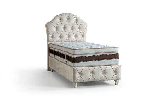 Bett Weiß Einzelbett Schlafzimmer Boxspring Betten Stil Chesterfield
