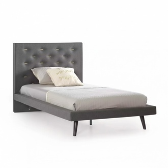 Bettgestelle Bettrahmen Bett 120 cm Kinderbett Jugendbett Stoff Grau