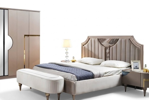 Bettrahmen Doppel Holz Bettgestelle Schlafzimmer Weiß Luxus Bett Modern Betten