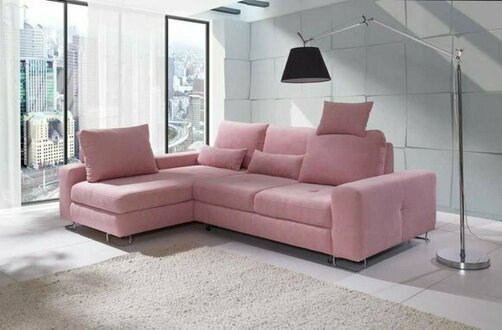 Ecksofa Wohnlandschaft Polster mit Bettfunktion Sofa Ecksofa Couch Ecke Garnitur