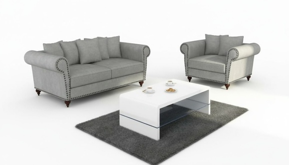 BIG SOFA XXL CHESTERFIELD TEXTIL SOFA COUCH 250cm POLSTER GARNITUR DESIGN NEU
