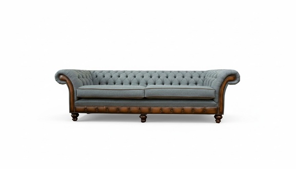 Big xxl Sofa 4 Sitzer Couch Chesterfield Polster Garnitur Leder Textil Grau Neu