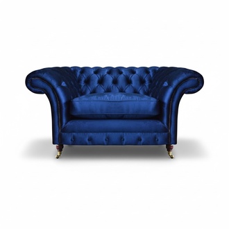 Blau Sessel Modern Chesterfield Sitzmöbel Luxus Wohnzimmer Einrichtung