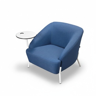 Blauer Fernsehsessel Designer Wohnzimmer Stoff Einsitzer Textilsessel