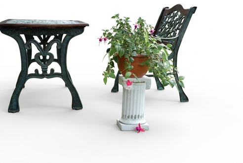 Blumen Säule Ständer Garten Terrasse Dekoration Säulen Statue Figuren